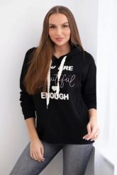 Bluza bawełniana z kapturem czarna. Czarne bluzy damskie Kesi Włoski, l, bez wzorów, z bawełny, bez ramiączek, z kapturem. Za 313.67 zł.