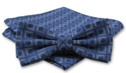 Elegancka Mucha Męska - Alties - Granatowy Wzór. Niebieskie krawaty i muchy Alties, bez wzorów, eleganckie. Za 54.00 zł.