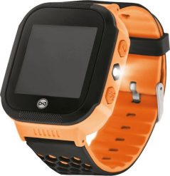 Smartwatch Forever Find Me KW-200 Czarno-pomarańczowy (GSM036546). Brązowe zegarki smartwatch Forever, bez wzorów. Za 117.99 zł.