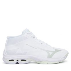 Buty halowe Mizuno. Białe obuwie sportowe damskie Mizuno, bez wzorów, bez zapięcia, mizuno wave. Za 559.99 zł.