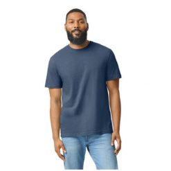 Koszulka Unisex Dla Dorosłych Softstyle CVC. Białe bluzki damskie GILDAN, xl, bez wzorów, sportowe, bez kołnierzyka, bez ramiączek. Za 38.99 zł.