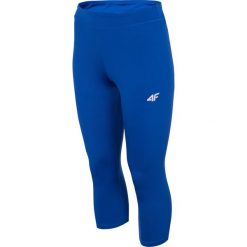 Legginsy treningowe damskie SPDF301 - kobalt. Legginsy damskie 4F, bez wzorów, z materiału. W wyprzedaży za 29.99 zł.