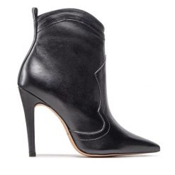 Kowbojki Eva Minge. Czarne botki damskie Eva Minge, bez wzorów, bez obcasa, na szpilce, bez zapięcia. Za 359.99 zł.