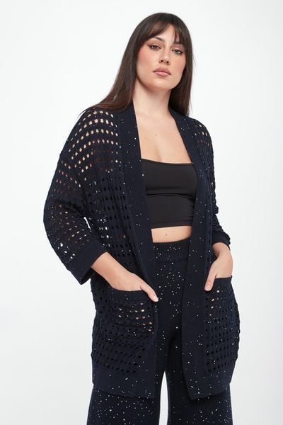 Kardigan damski ażurowy JOSEPH RIBKOFF. Kardigany damskie Joseph Ribkoff, s, w ażurowe wzory, bez kołnierzyka. Za 919.00 zł.