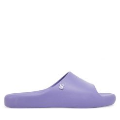 Klapki Melissa. Fioletowe klapki damskie Melissa, bez wzorów, bez obcasa, bez zapięcia. Za 189.99 zł.