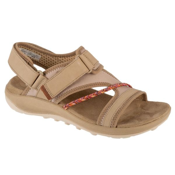 Sandały damskie, Terran 4 Backstrap W Sandal. Brązowe sandały damskie Merrell, bez wzorów, ze skóry, bez obcasa, bez zapięcia. Za 349.99 zł.