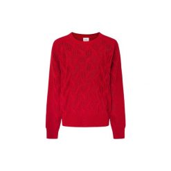 Sweter damski Pepe Jeans Hedra. Czerwone swetry nierozpinane damskie Pepe Jeans, na zimę, bez wzorów, z jeansu, eleganckie, bez kołnierzyka, bez ramiączek. Za 317.80 zł.