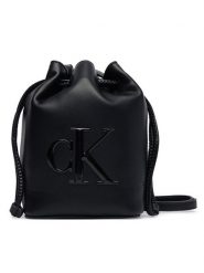 Calvin Klein Torebka Bold Ck Mini Bucket Crossbody LV04F3870G Czarny. Czarne torebki do ręki damskie Calvin Klein, bez wzorów, ze skóry, bez dodatków. Za 329.99 zł.