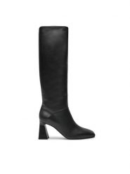 Pollini Kozaki SA26027C1LTD0000 Czarny. Czarne kozaki damskie Pollini, bez wzorów, ze skóry, bez obcasa, na słupku, bez zapięcia. Za 2,599.00 zł.
