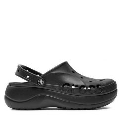 Klapki Crocs. Czarne klapki damskie Crocs, bez wzorów, bez obcasa, bez zapięcia. Za 249.99 zł.