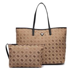 Torebka Guess. Brązowe shopperki damskie Guess, z aplikacjami, bez dodatków. Za 714.99 zł.