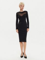 PINKO Sukienka koktajlowa 103844 A208 Czarny Slim Fit. Czarne sukienki damskie Pinko, bez wzorów, z syntetyku, wizytowe, bez kołnierzyka, bez ramiączek. Za 1,039.00 zł.