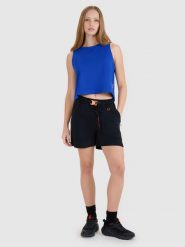 4F Spodenki casual damskie - czarne XL. Czarne szorty damskie 4F, bez wzorów, z dresówki, casualowe. W wyprzedaży za 99.99 zł.