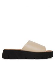 JENNY Klapki HY2318-01 Beżowy. Brązowe klapki damskie Jenny, bez wzorów, z materiału, bez obcasa, bez zapięcia. Za 139.99 zł.