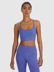 4F Biustonosz treningowy z niskim wsparciem - granatowy S. Niebieskie bielizna sportowa damska 4F, s, bez wzorów, z elastanu. Za 119.99 zł.