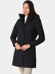 Płaszcz Zimowy Damski Luhta Haukanmaa. Czarne płaszcze damskie Luhta, na zimę, m, bez wzorów, z materiału, eleganckie, bez kołnierzyka, bez kaptura. Za 999.00 zł.