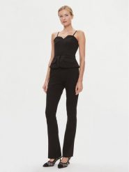 KARL LAGERFELD Kombinezon 240W1311 Czarny Regular Fit. Czarne sukienki damskie KARL LAGERFELD, bez wzorów, z wiskozy, bez kołnierzyka, bez ramiączek. Za 1,139.00 zł.
