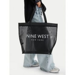 Torebka Nine West. Czarne shopperki damskie Nine West, bez wzorów, bez dodatków. Za 79.99 zł.