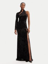 Versace Jeans Couture Sukienka wieczorowa 79HAO910 J0193 Czarny Slim Fit. Czarne sukienki damskie Versace Jeans Couture, bez wzorów, z jeansu, wizytowe, bez kołnierzyka, bez ramiączek. Za 1,799.00 zł.