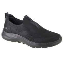 Buty sportowe Sneakersy męskie, Skechers Go Walk 6. Czarne buty sportowe męskie Skechers, bez wzorów, bez zapięcia, trekkingowe. Za 369.99 zł.