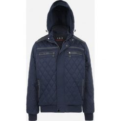 Granatowa Kurtka Pikowana Bhertomon. Niebieskie kurtki męskie Born2be, l, bez wzorów, z jeansu, bez kaptura. Za 129.99 zł.