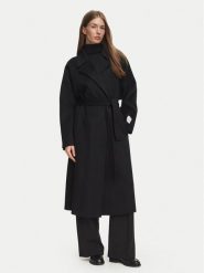 Calvin Klein Płaszcz wełniany Hero LV040WL571 Czarny Regular Fit. Czarne płaszcze damskie Calvin Klein, na zimę, xl, bez wzorów, z syntetyku, bez kołnierzyka, bez kaptura. Za 1,699.00 zł.