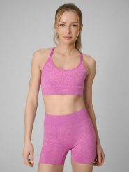 4F Biustonosz treningowy z niskim wsparciem - różowy XS/S. Czerwone bielizna sportowa damska 4F, s, bez wzorów, z dzianiny. Za 119.99 zł.