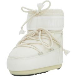Buty Moon Boot Model Mb Icon Low Ny Kolor Biały. Białe obuwie trekkingowe damskie Moon Boot, z tkaniny, bez zapięcia. W wyprzedaży za 646.00 zł.