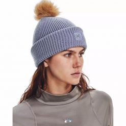 Czapka damska Under Armour Halftime Ribbed Pom. Niebieskie czapki damskie Under Armour, bez wzorów. Za 69.99 zł.