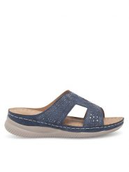 Clara Barson Klapki WYL05010-30 Niebieski. Niebieskie klapki damskie Clara Barson, bez wzorów, z syntetyku, bez obcasa, bez zapięcia. Za 89.99 zł.