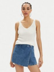 Vero Moda Top New Lex Sun 10281877 Biały Regular Fit. Białe topy damskie Vero Moda, s, bez wzorów, z wiskozy, bez kołnierzyka, bez ramiączek. Za 99.99 zł.