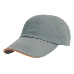 Czapka Z Daszkiem Sandwich Ze Szczotkowanej Bawełny. Brązowe czapki damskie RESULT HEADWEAR, bez wzorów, z bawełny. Za 38.99 zł.