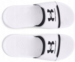 Under Armour KLAPKI SPOROTWE MĘSKIE UNDER ARMOUR 3027219-100 NA BASEN PLAŻĘ. Klapki męskie Under Armour, bez wzorów, bez zapięcia. Za 89.00 zł.