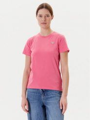 Guess Jeans T-Shirt W4YI10 J1314 Różowy Regular Fit. Czerwone t-shirty damskie Guess Jeans, xs, z aplikacjami, z bawełny, bez kołnierzyka, bez ramiączek. Za 89.99 zł.