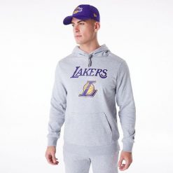 Bluza męska New Era NBA Regular Hoody Los Angeles Lakers. Szare bluzy męskie New Era, m, bez wzorów, casualowe, bez ramiączek, bez kaptura. Za 269.99 zł.
