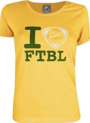 Nike Koszulka damska Nike I Love Ftbl żółta 257286 703 M. Żółte bluzki damskie Nike, m, bez wzorów, bez kołnierzyka, bez ramiączek. Za 115.87 zł.