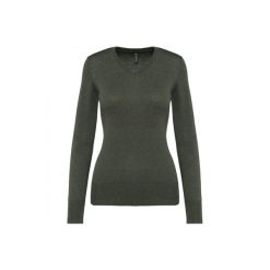Damski sweter v-neck Kariban. Szare swetry nierozpinane damskie KARIBAN, na zimę, bez wzorów, bez kołnierzyka, bez ramiączek. Za 139.00 zł.