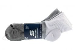 Skarpetki sportowe męskie 3pk Mens Qtr Colorbloc Socks. Szare skarpety męskie Skechers, bez wzorów, z bawełny. Za 69.99 zł.
