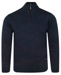 Sweter Wełniany TROYER Bordowo-Granatowy z Wysokim Dekoltem na Zamek, Ciepły -TRIKKO. Czerwone swetry męskie Trikko, m, bez wzorów, z wełny, eleganckie, bez kołnierzyka, bez ramiączek. Za 235.00 zł.