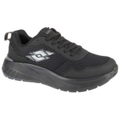 Buty sportowe Sneakersy unisex, Dynativ OC. Czarne obuwie sportowe damskie Lotto, bez wzorów, bez zapięcia, trekkingowe. Za 145.00 zł.