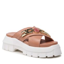 Klapki Pollini. Czerwone klapki damskie Pollini, bez wzorów, bez obcasa, bez zapięcia. Za 1,489.00 zł.