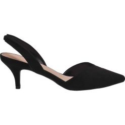SZPILKI DAMSKIE. Czarne szpilki damskie TOP SECRET, bez wzorów, z jeansu, bez obcasa, na szpilce, bez zapięcia. W wyprzedaży za 39.99 zł.