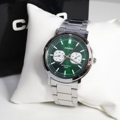 ZEGAREK MĘSKI CASIO MTP-E335D-3E (zd274c) + BOX. Zegarki męskie Casio, bez wzorów. Za 548.97 zł.