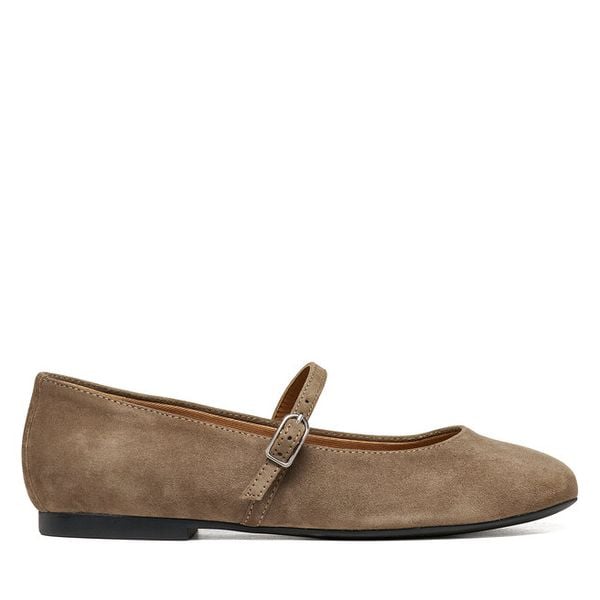 Baleriny Geox. Brązowe balerinki damskie Geox, bez wzorów, bez obcasa, bez zapięcia. Za 449.99 zł.