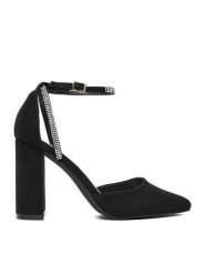 DeeZee Czółenka CEO-WSS21503-01 Czarny. Czarne czółenka damskie DeeZee, bez wzorów, z materiału, bez obcasa, bez zapięcia. Za 129.99 zł.