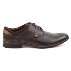 Buty Olivier 263GT skórzane wizytowe brązowe. Brązowe buty wizytowe męskie bez wzorów, ze skóry, bez obcasa, bez zapięcia. Za 319.69 zł.