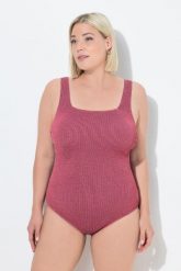 Damskie Strój kąpielowy faktura karo miękki miseczki dekolt karo. Czerwone stroje kąpielowe damskie Ulla Popken, plus size, bez wzorów, z elastanu. Za 211.99 zł.