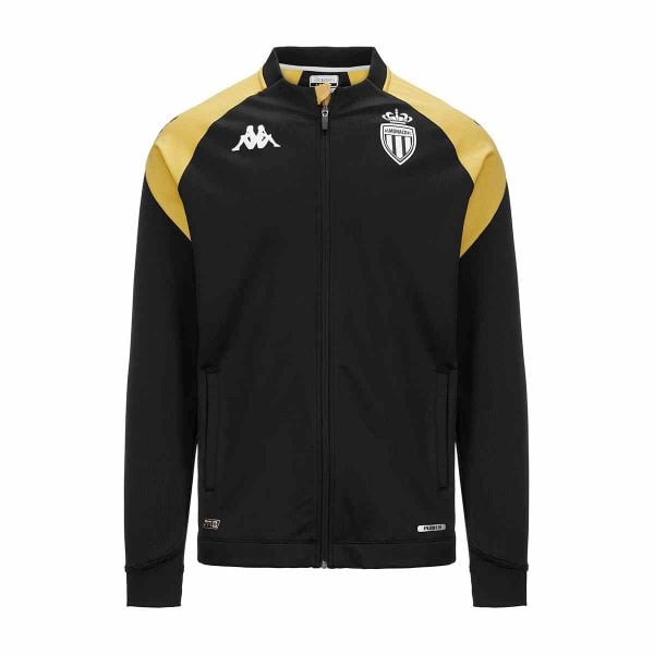 Kurtka z dresu AS Monaco Pro 7 2023/24. Czarne kurtki męskie Kappa, l, bez wzorów, z dresówki, eleganckie, bez kaptura. Za 210.00 zł.