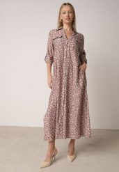 Beżowa Sukienka Koszulowa z Wiskozą w Zwierzęcy Wzór Żyrafy Nevetalia. Brązowe sukienki damskie Born2be, na co dzień, l, bez wzorów, z jeansu, klasyczne, bez kołnierzyka, bez ramiączek, maxi, koszulowe. Za 129.99 zł.