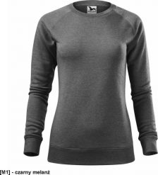 MALFINI Merger 416 - ADLER - Bluza damska, 280 g/m, 65% poliester, 35% bawełna - czarny melanż 2XL. Czarne bluzy damskie MALFINI, m, bez wzorów, z bawełny, bez ramiączek, bez kaptura. Za 80.99 zł.